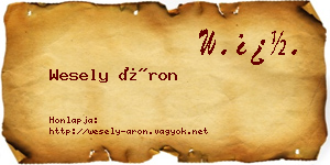 Wesely Áron névjegykártya